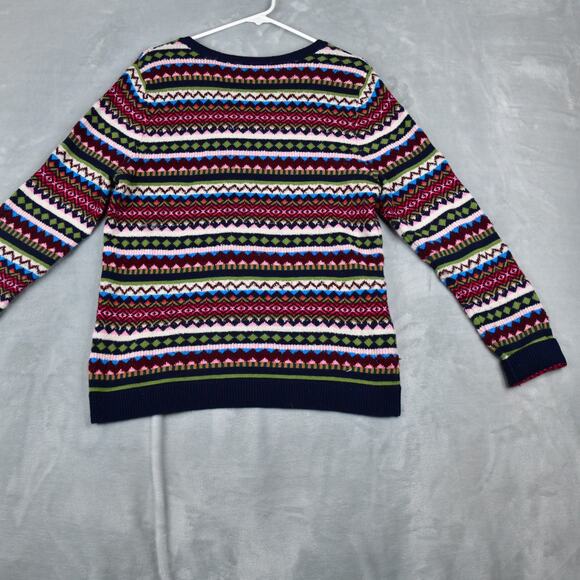 Talbots Sweater Womens Large Colorful Long Sleeve Cottage Core Holiday - Picture 5 of 9